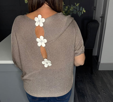Daisy back knitted top-Mocha