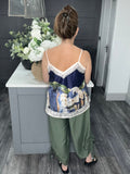Tuscany satin vest-Navy