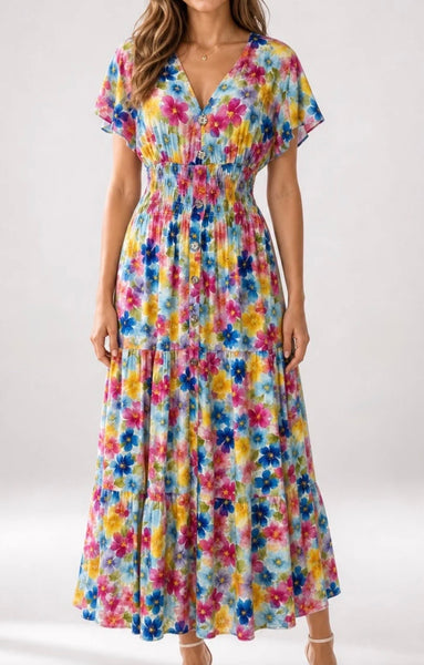 Summer flower tiered Maxi