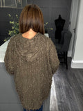 Shaggy hooded top -Mocha