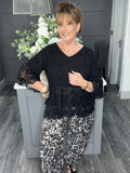 Valencia lace tunic-Black