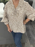 Olivia leopard top-Beige