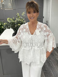Alexa lace crochet shrug/cardigan -white