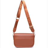 Tote flap front crossbody/shoulder bag-Tan