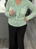Bianca stretch lace top-Green