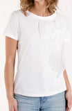 Embellished bow T-shirt-White