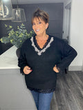Black lace longline jumper