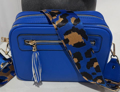 Two compartment crossbody bag-Cobalt blue
