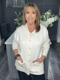 Italian cashmere blend hooded cardigan-Winter white