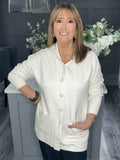 Italian cashmere blend hooded cardigan-Winter white