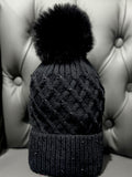 Diamond Crystal Pom hat-Black