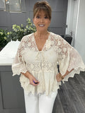 Alexa crochet lace shrug/cardigan-Beige
