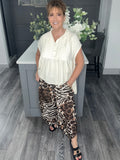 Chocolate abstract animal print trouser