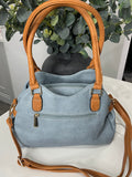 BlueTriple compartment shoulder/crossbody bag