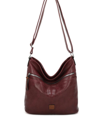 Classic crossbody bag two tone- Wine