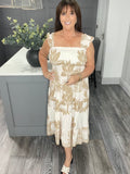 Bali bandeau midi dress-Beige