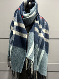 Cashmere blend chunky scarf-Navy mix