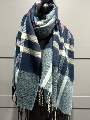 Cashmere blend chunky scarf-Navy mix