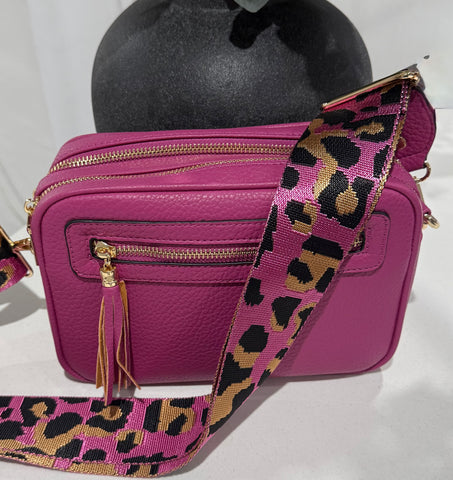 Two compartment crossbody bag-Fuchsia