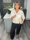 Lydia lace top-Beige