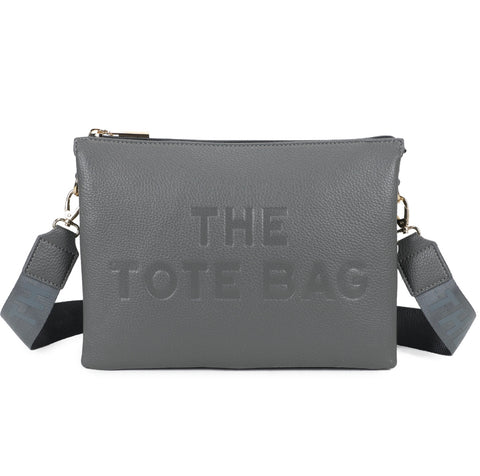 Tote crossbody bag with triple compartments-Grey