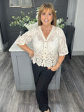 Lydia lace top-Beige