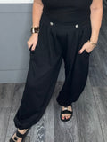Soft touch military balloon joggers-Black