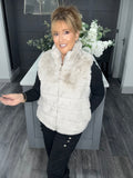 Lottie faux fur gilet-Beige
