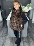 Fly faux fur hooded gilet-Leopard