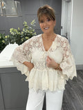 Alexa crochet lace shrug/cardigan-Beige