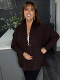 Super soft ribbed star cardigan- Chocolate