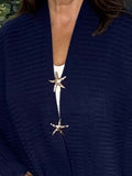 Super soft ribbed star cardigan-Navy
