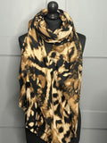 Rich Tan and camel mixed animal print scarf