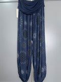 Star burst harem pants-Navy