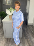Leopard stripe Co-ord set-Blue
