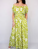 Isabelle flower maxi magic dress-Lime