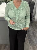 Bianca stretch lace top-Green