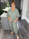 Italian textured luxury Co-ord set-khaki