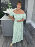 Ditsy flower maxi-Green