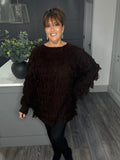 Chocolate shaggy soft chunky jumper