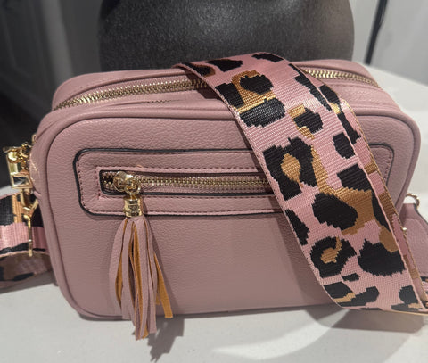 Two compartment crossbody bag-pink