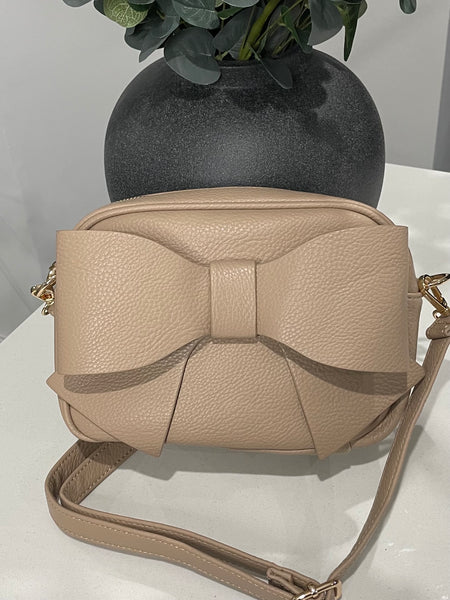 Pretty bow crossbody bag -Taupe