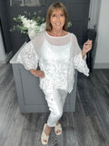 Fern paisley embroidered top-White
