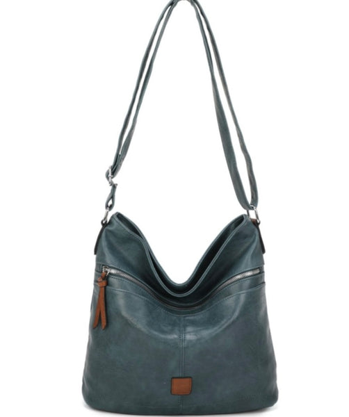 Classic crossbody bag two tone- Teal