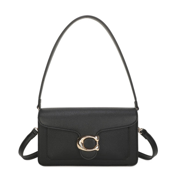 Flap shoulder/crossbody bag-Black