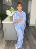 Leopard stripe Co-ord set-Blue