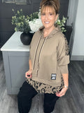 Mocha leopard scuba hoody