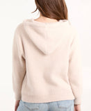 Zip up cosy chenille hoody-Beige