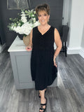 Lace midi dress-Black