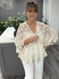 Alexa crochet lace shrug/cardigan-Beige